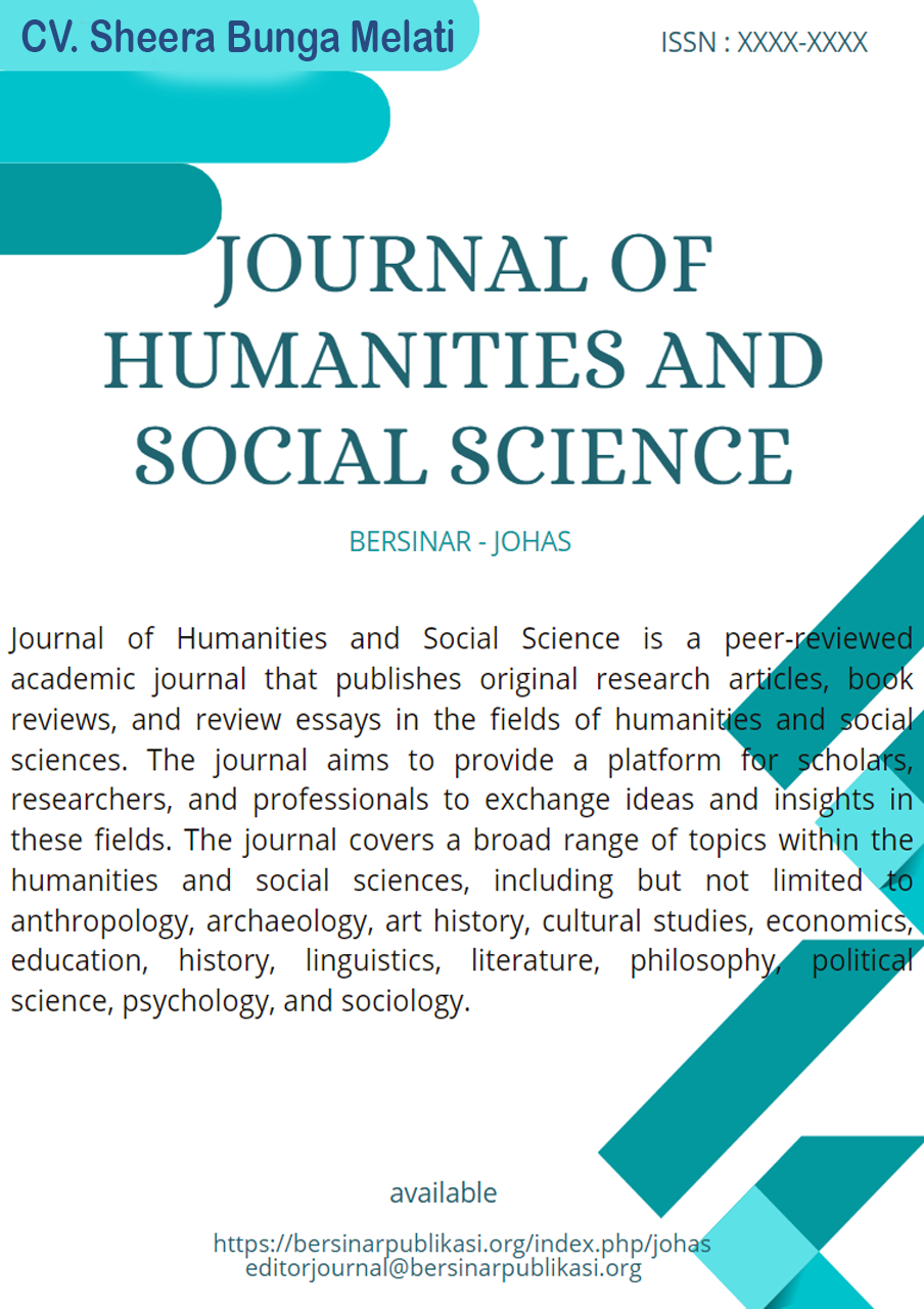 					View Vol. 1 No. 01 (2023): Journal of Humanities and Social Science (Bersinar-JOHAS), July 2023 
				