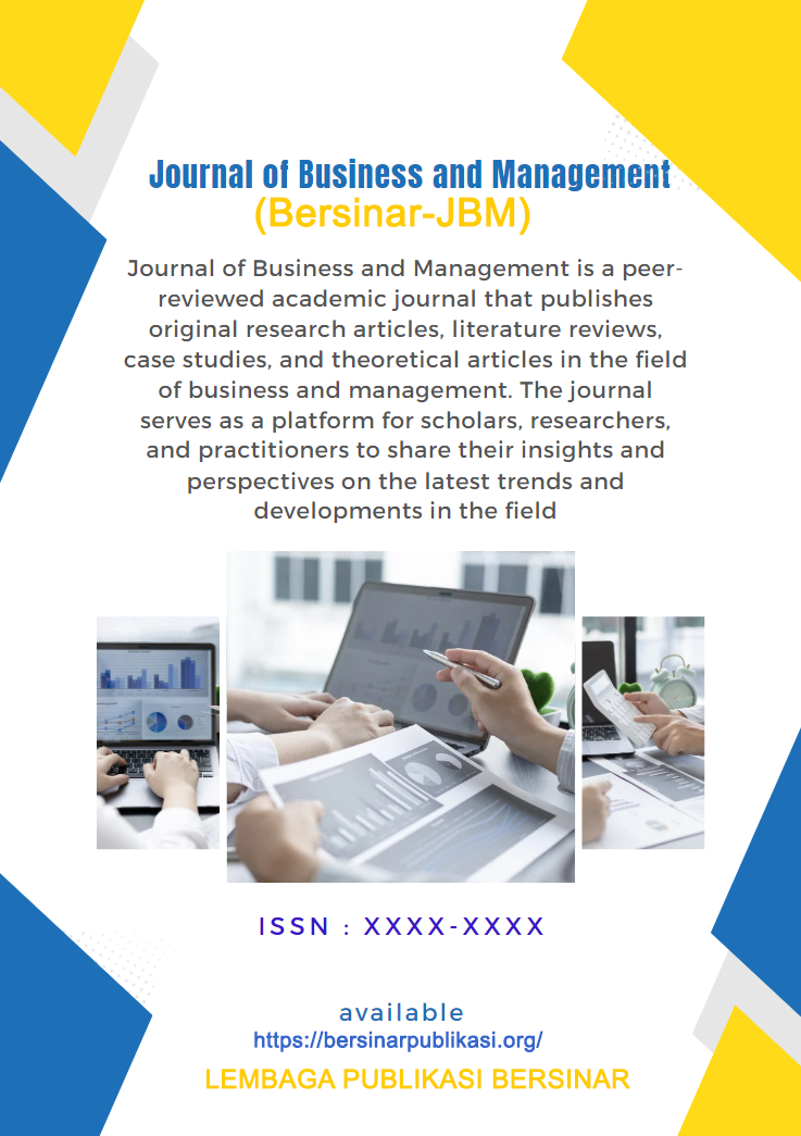 					View Vol. 1 No. 01 (2023): Journal of Business and Management (Bersinar-JBM)
				